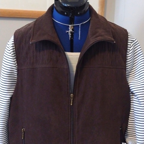 🆕Plus LUSH w QUILTED Top CHOCOLATE BROWN "Micro Fibre" Zipper VEST By ALIA!! - Picture 3 of 8